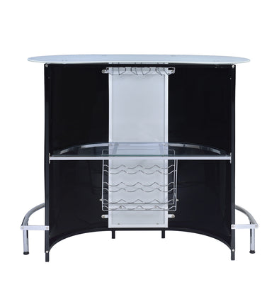 Coaster Furniture 1-Shelf Bar Unit Glossy Black And White