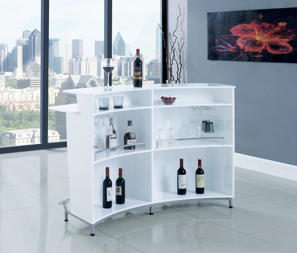 Coaster Furniture 3-Tier Bar Unit Glossy White