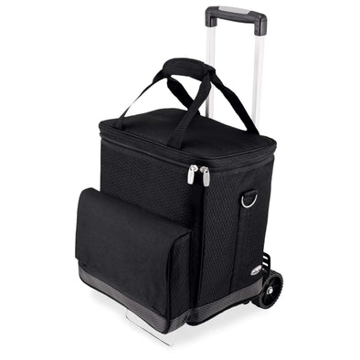 Legacy- Cellar 6-Bottle Wine Carrier & Cooler Tote with Trolley, (Black with Gray Accents) - The Bar Warehouse
