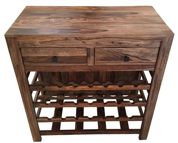 Coaster Furniture 2-Drawer Wine Cabinet Natural Sheesham