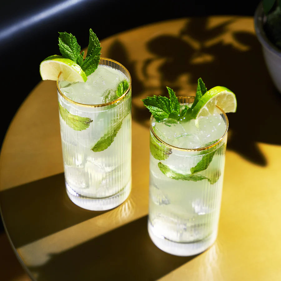 Viski Meridian Crystal Highball Glasses, Set of 2