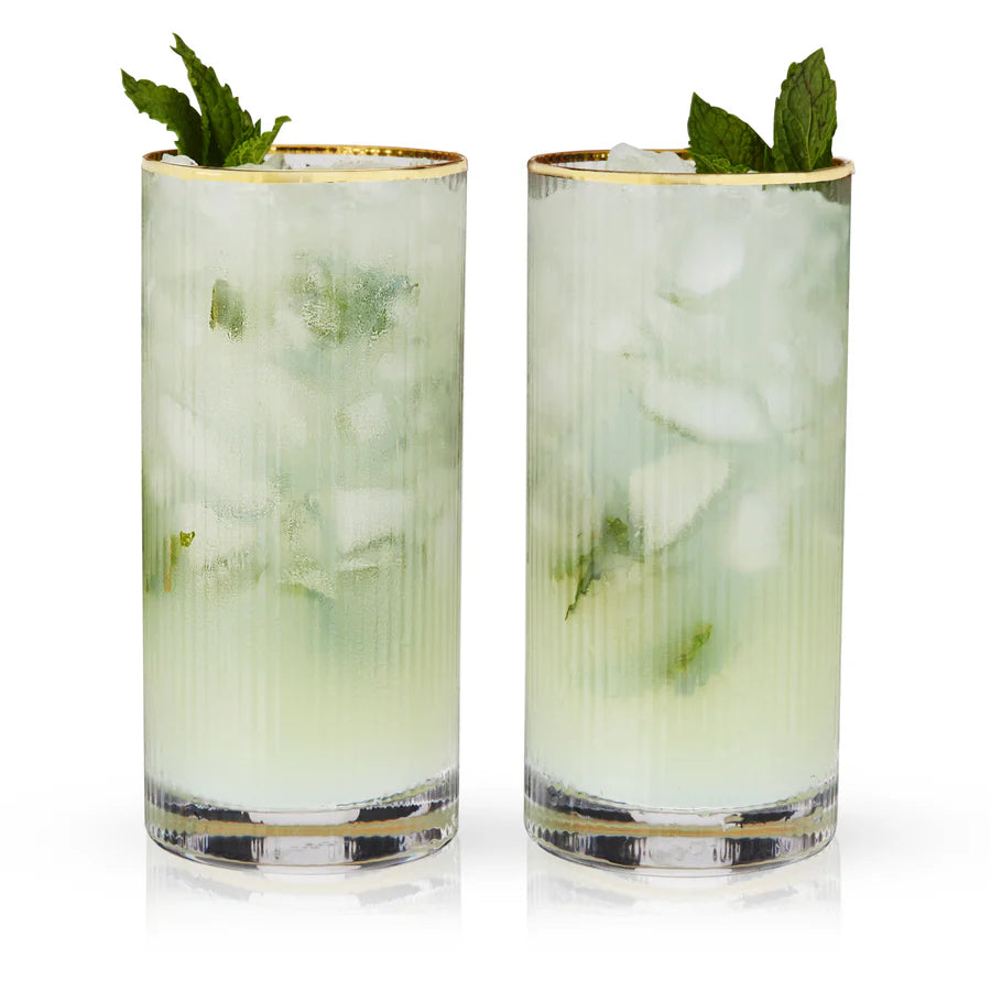 Viski Meridian Crystal Highball Glasses, Set of 2
