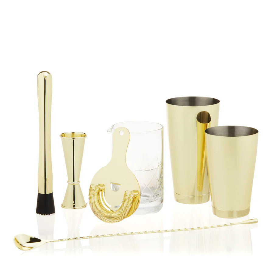Viski Belmont 7-Piece Barware Set in Gold