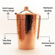 Gangotri Copper Water Pitcher with Lid - angle 7