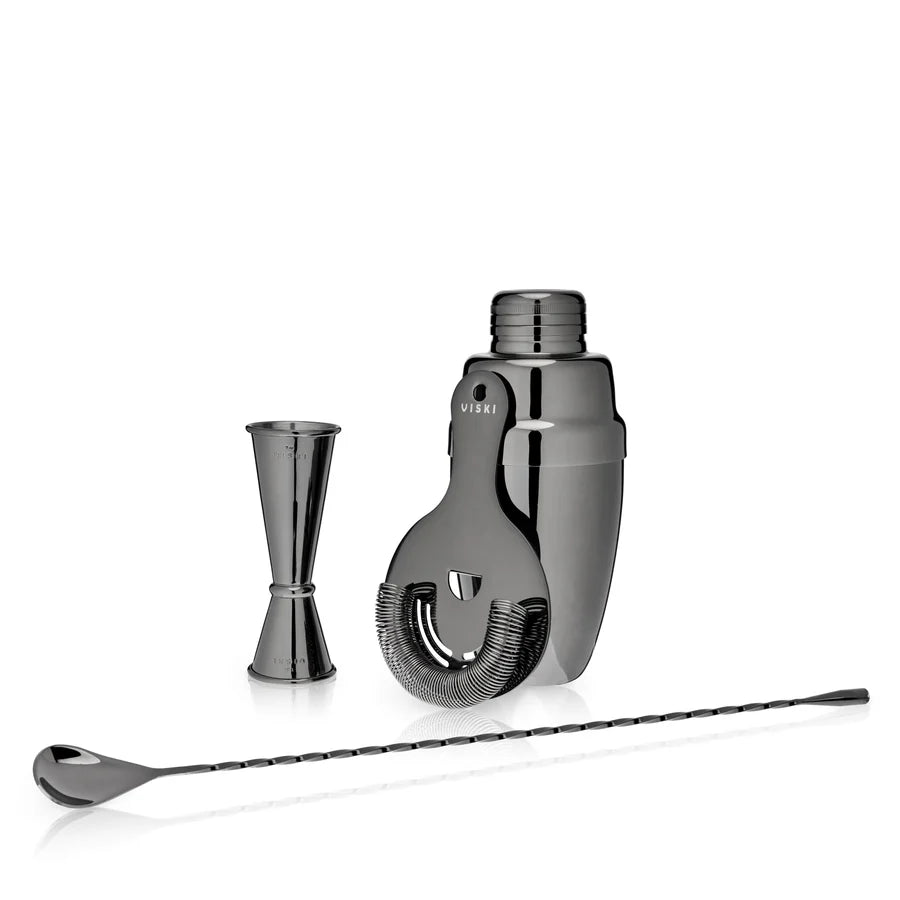 Viski Warren 4-Piece Barware Set in Gunmetal