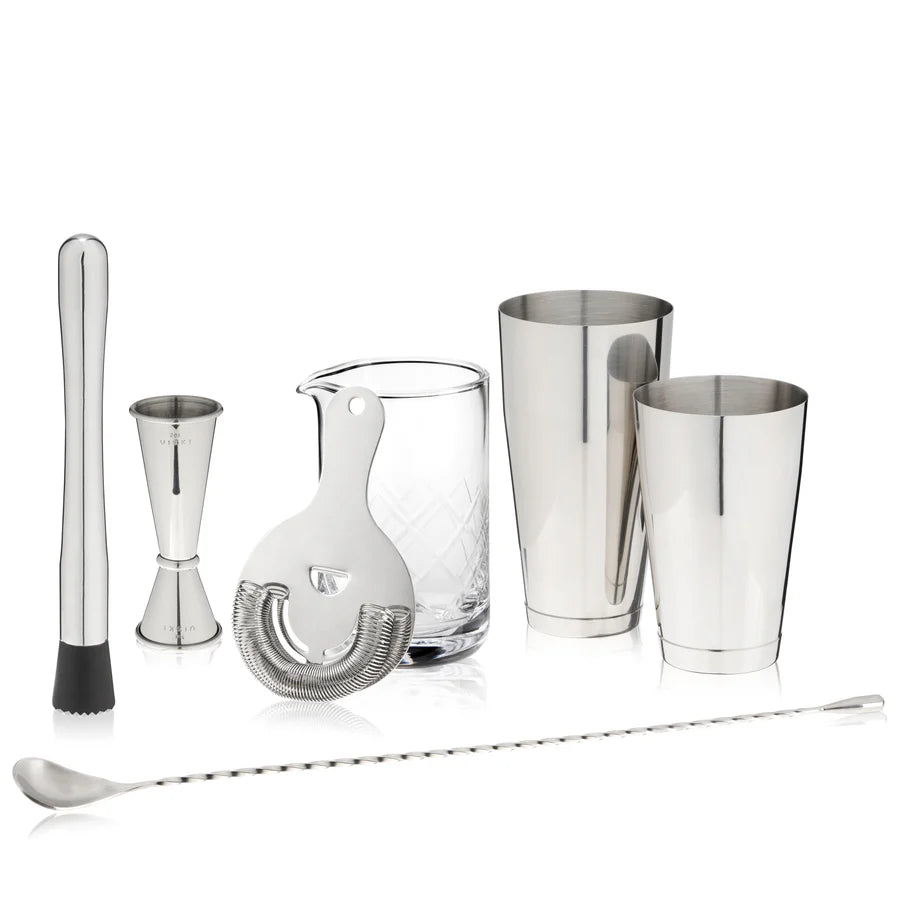 Viski 7-Piece Barware Set in Stainless Steel