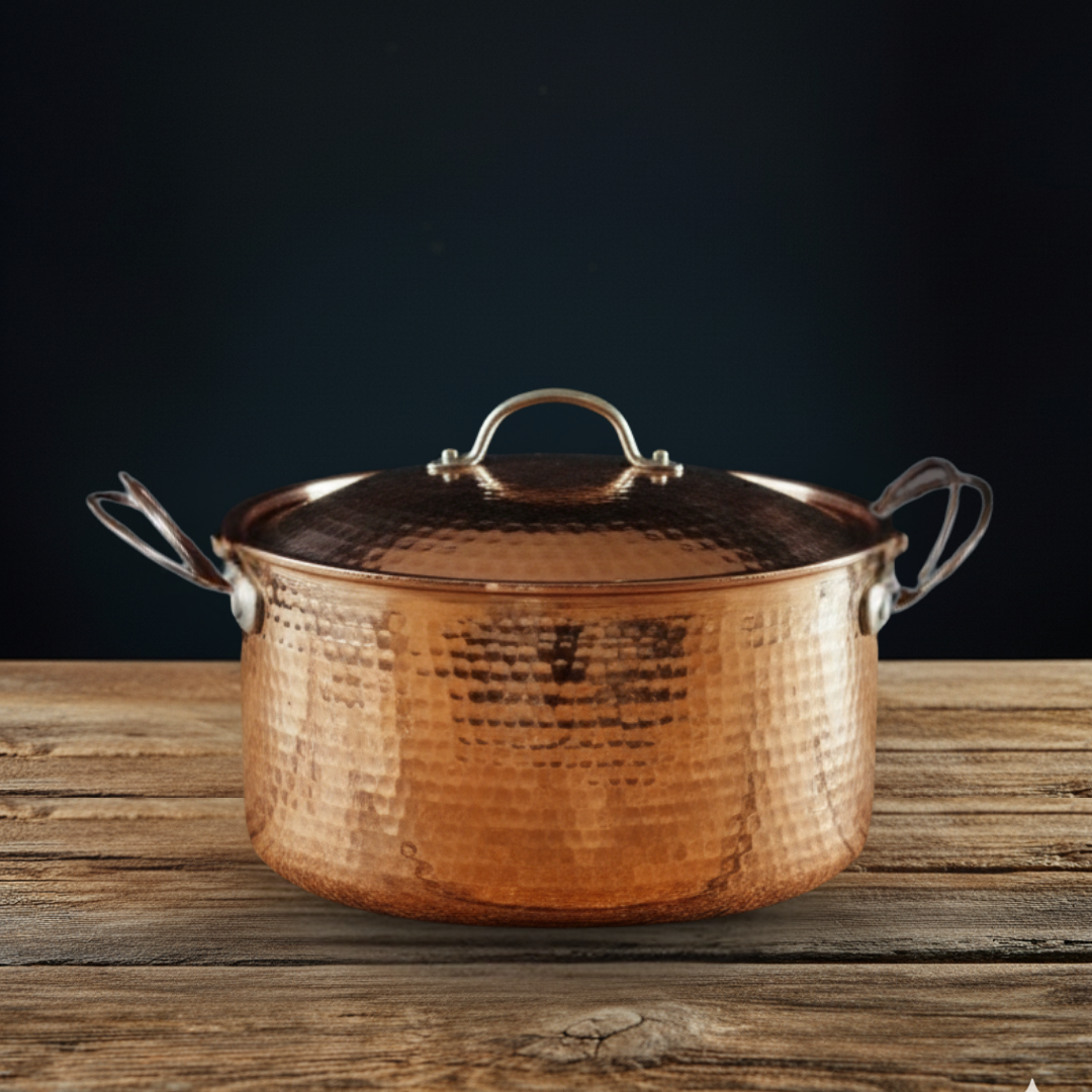 Beautiful and Big Copper Dutch Ovens hammered copper