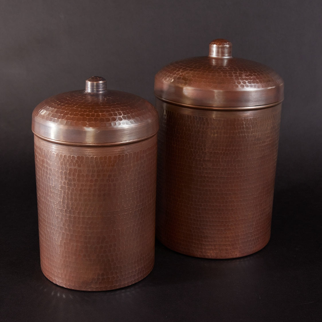 Copper Kitchen Canisters - Large Set, 2 Pieces - alternate angle