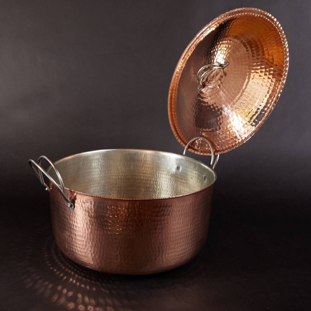 Beautiful and Big Copper Dutch Ovens - in use