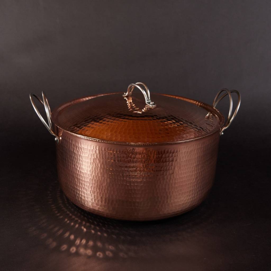 Beautiful and Big Copper Dutch Ovens - detail view