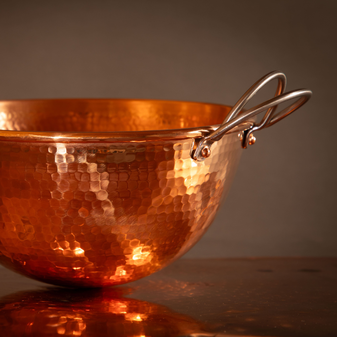 Copper Mixing Bowls - detail view