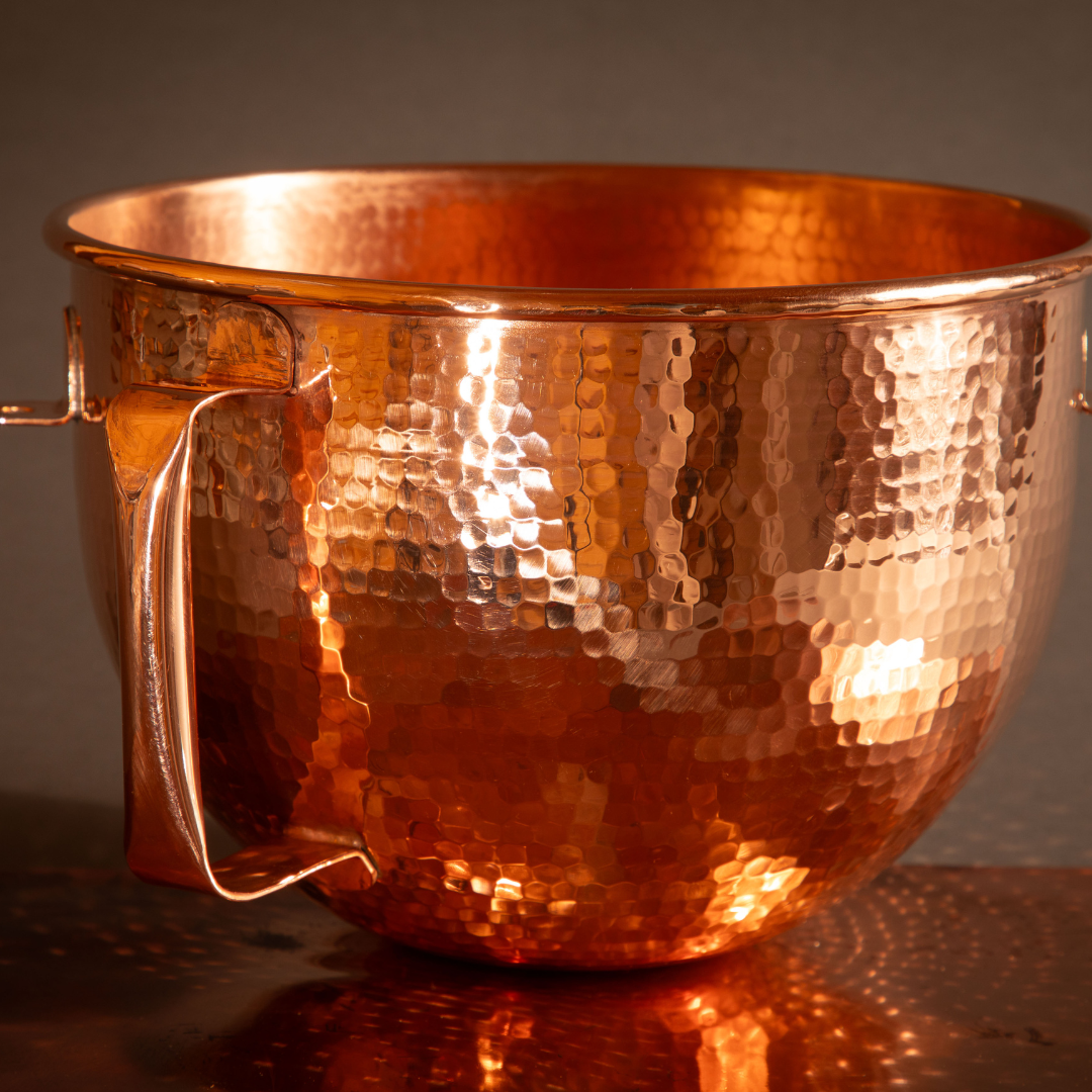 Copper Mixing Bowl for KitchenAid Lift Stand Mixers - fits most 5, 6, 7, and 8 quart Mixer models hammered copper