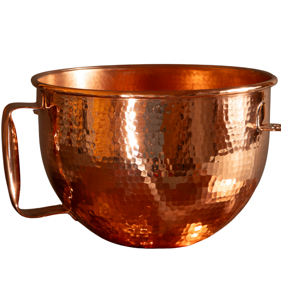 Copper Mixing Bowl for KitchenAid Lift Stand Mixers - fits most 5, 6, 7, and 8 quart Mixer models - lifestyle shot