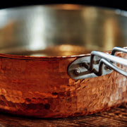 Copper Saute Pan With Lid, 3 quart - in use