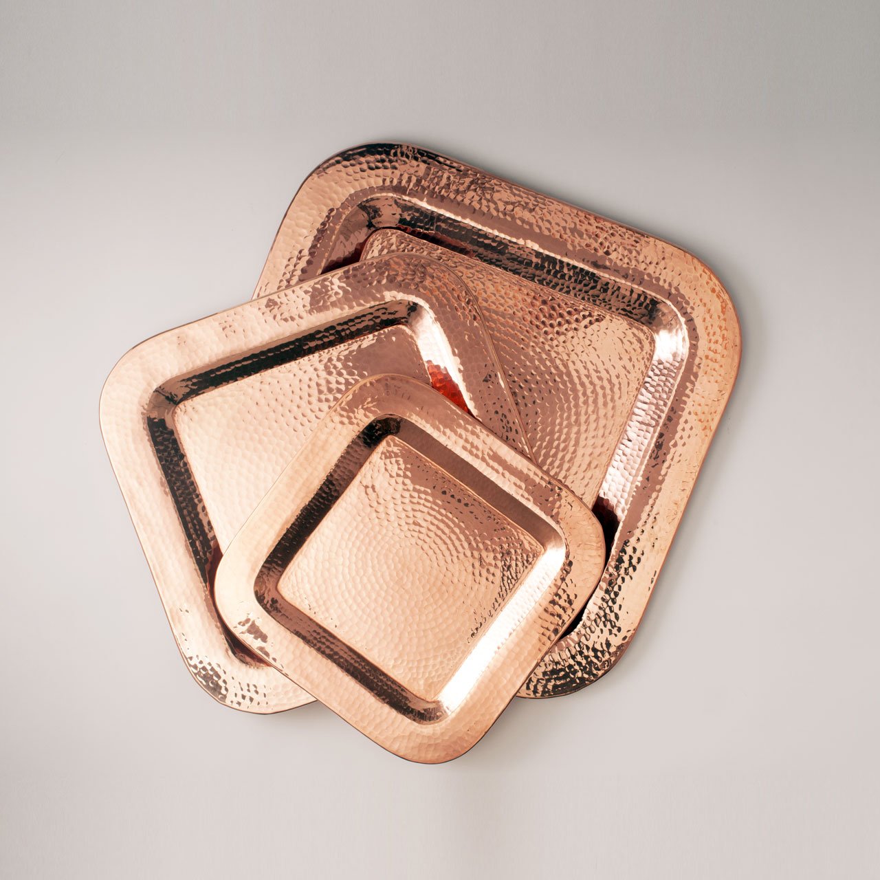 Copper Thessaly Square Platter - detail view
