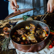 Copper Saute Pan With Lid, 3 quart - lifestyle shot