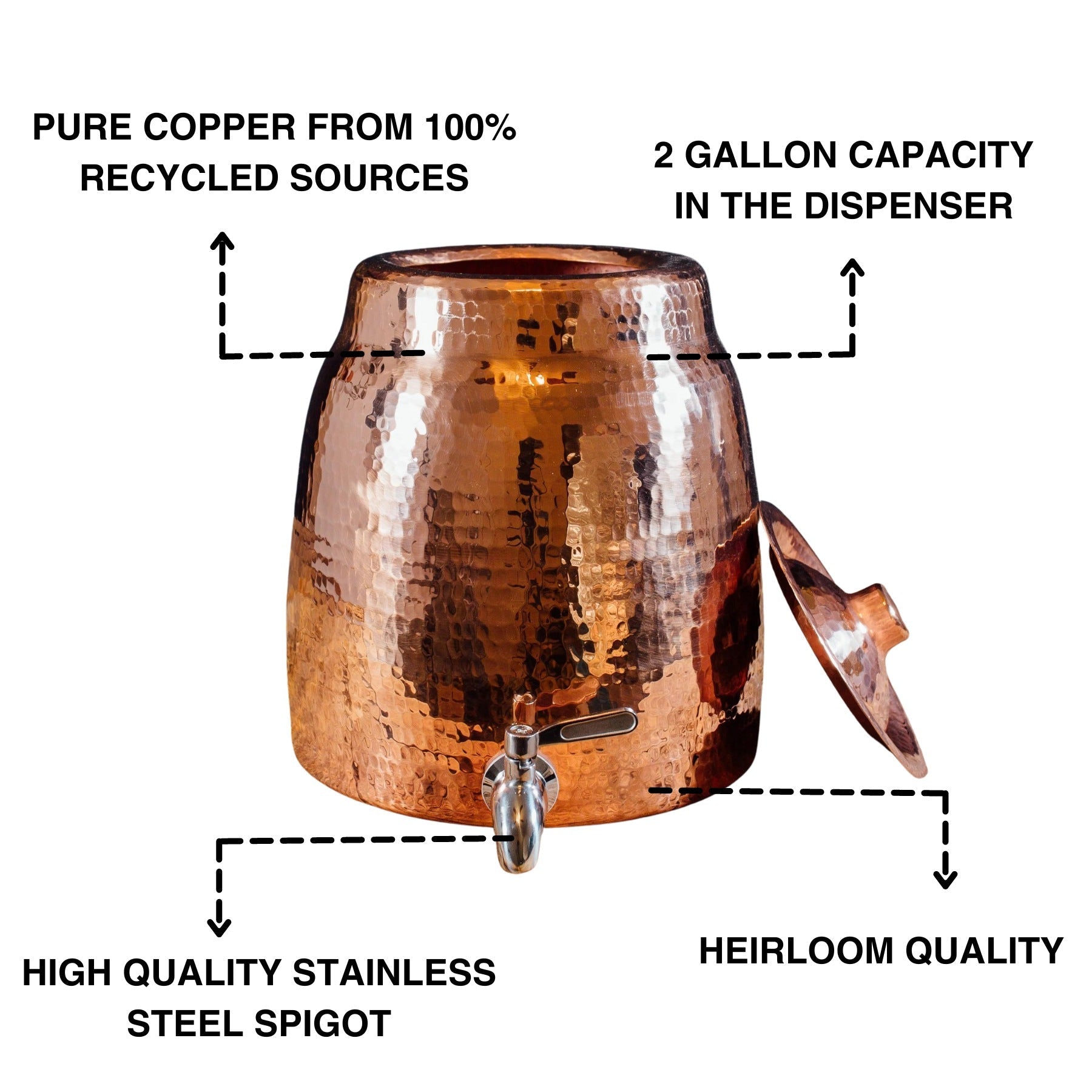 Niagara Copper Water Dispenser with Lid - packaging