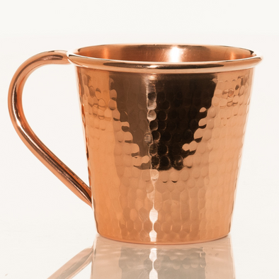 Solid Copper Mule Mug, Copper Handle, 12 oz