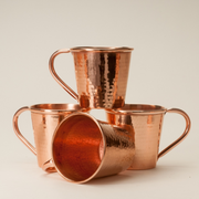Solid Copper Mule Mug, Copper Handle, 12 oz - detail view