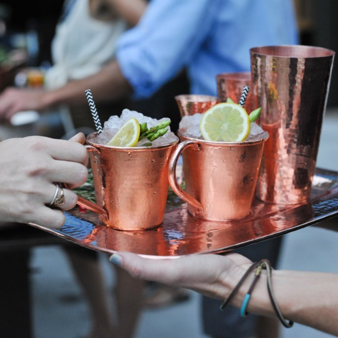 Solid Copper Mule Mug, Copper Handle, 12 oz - alternate angle