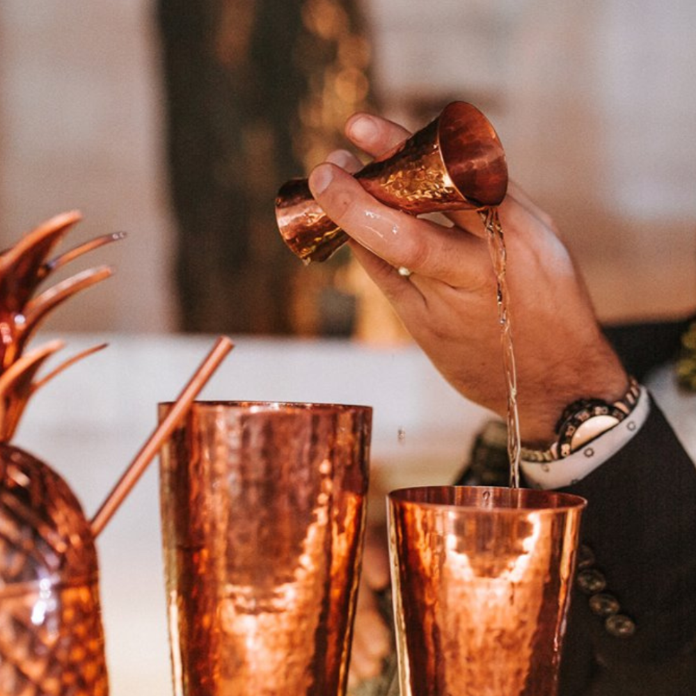 Double-Sided Copper Jigger - in use