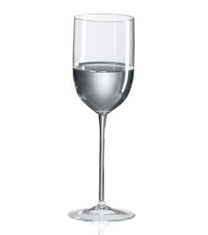 Ravenscroft long-stem crystal mineral water glass with clear water, single