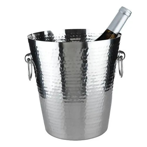 Irving Hammered Ice Bucket in Stainless Steel by Viski barware