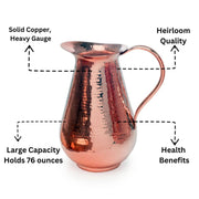 Bisotun Copper Water Pitcher - detail view