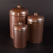 Copper Kitchen Canisters - Small Set, 3 Pieces - alternate angle