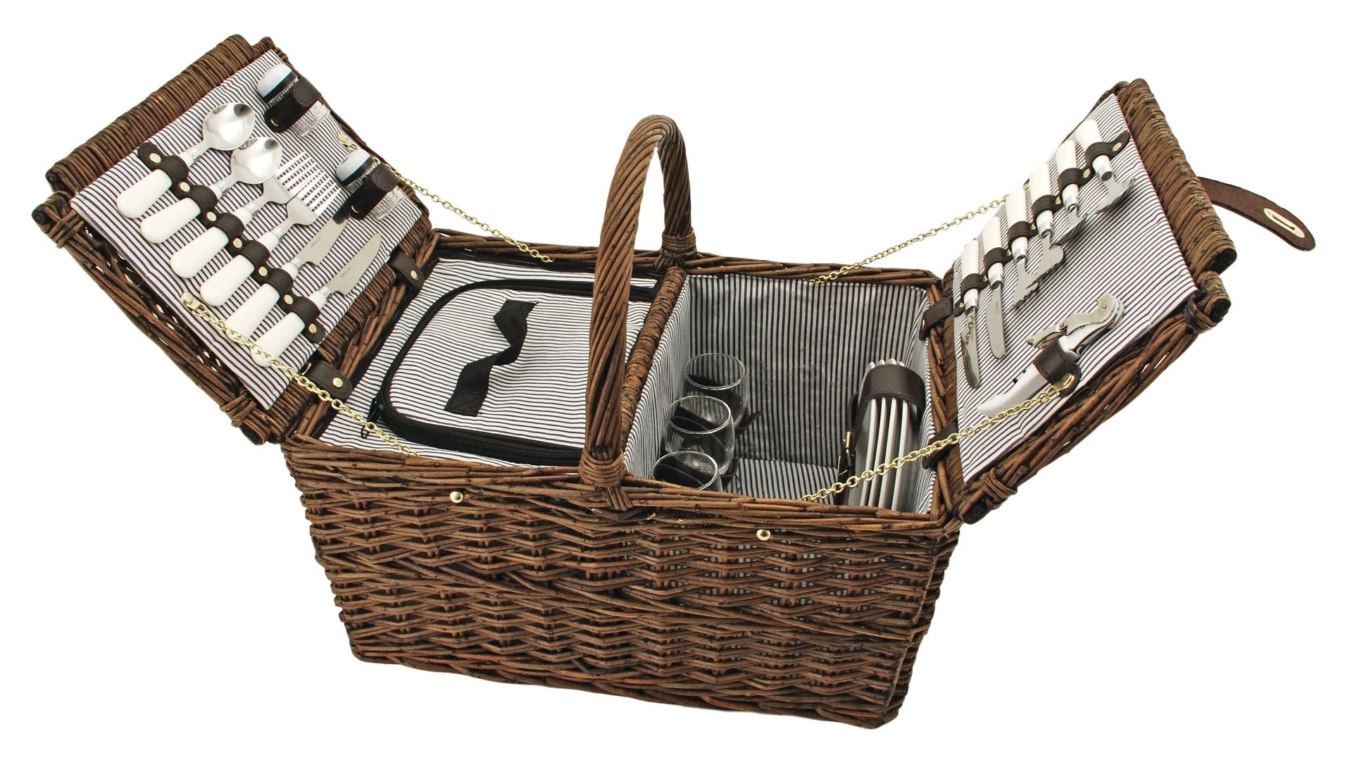 Cape Cod Wicker Picnic Basket Set by Twine - alternate angle