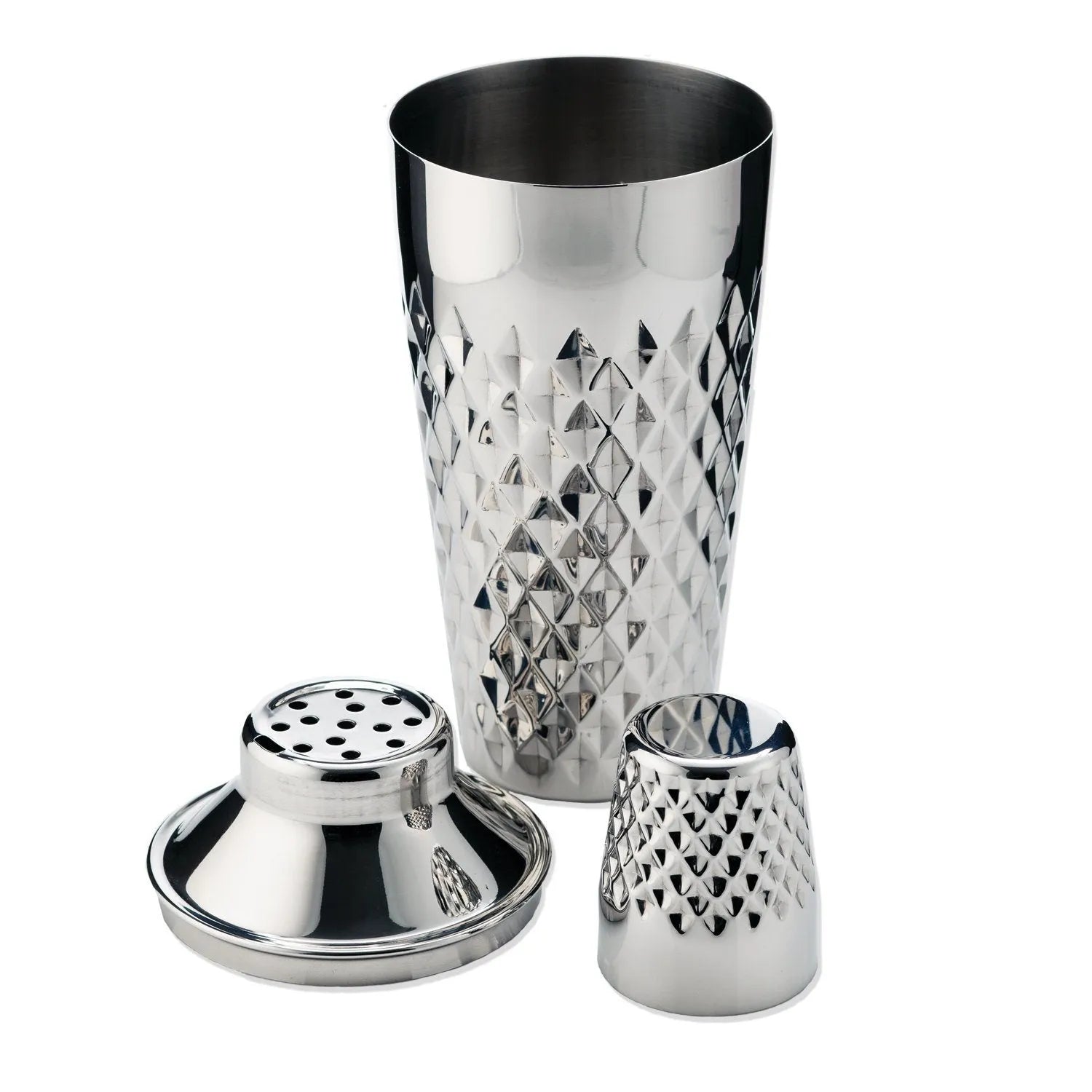 Irving Faceted Cocktail Shaker in Stainless Steel by Viski - detail view