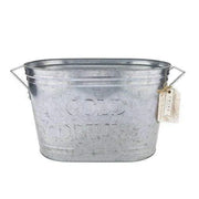Cold Drinks Galvanized Metal Tub by Twine - detail view