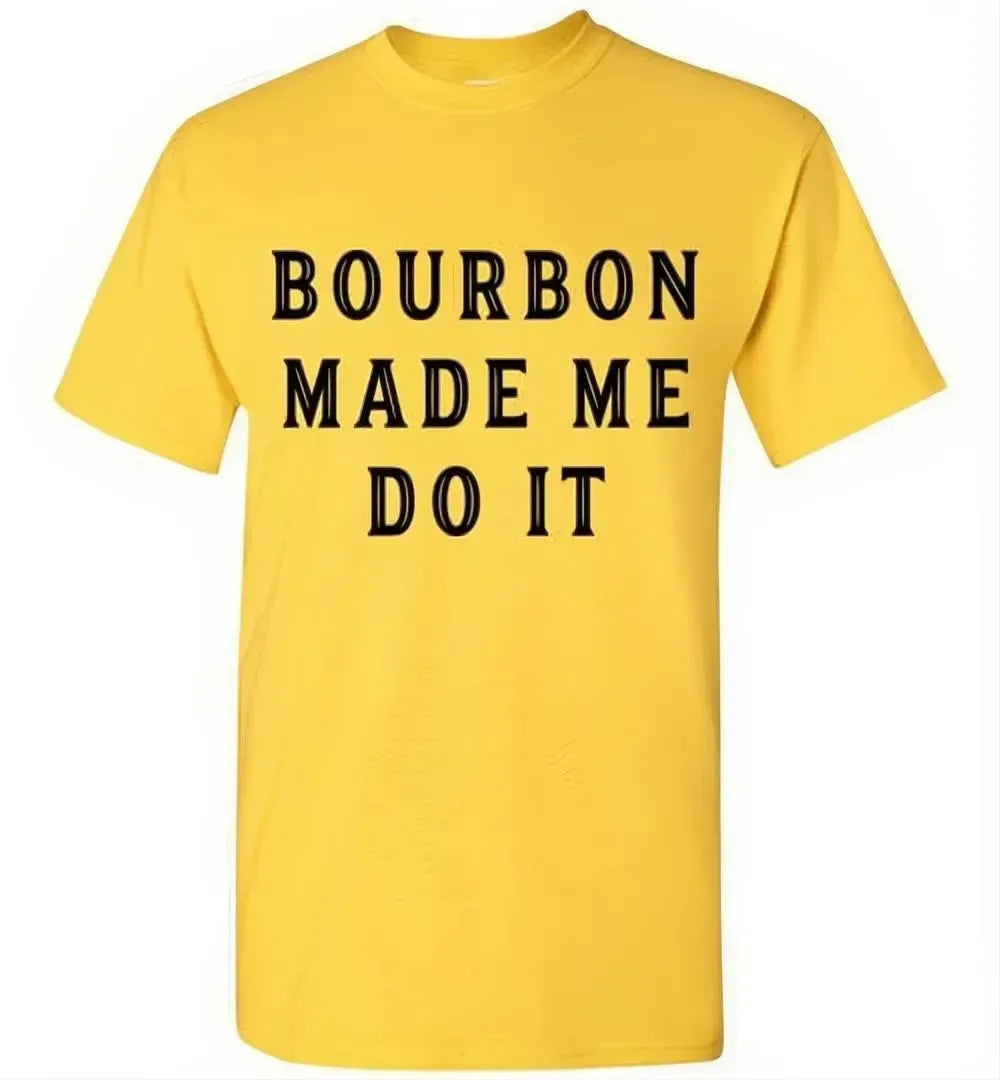 Whiskey T-Shirt - Bourbon Made Me Do It - in use