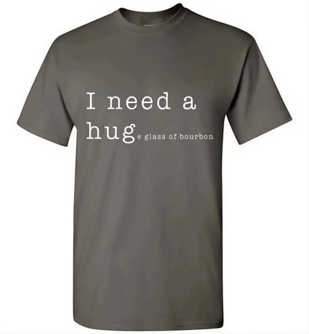 Whiskey T Shirt - I Need a Huge Glass of Bourbon - alternate angle