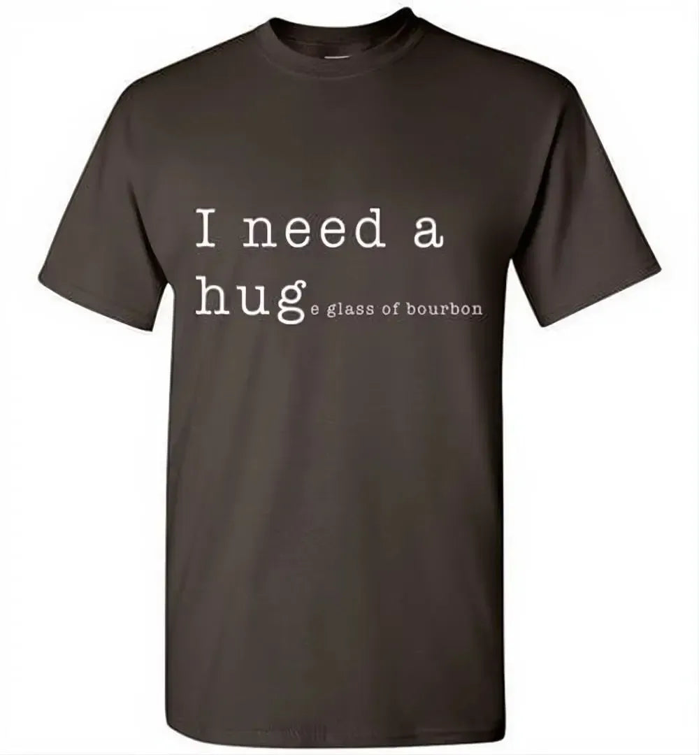 Whiskey T Shirt - I Need a Huge Glass of Bourbon - in use