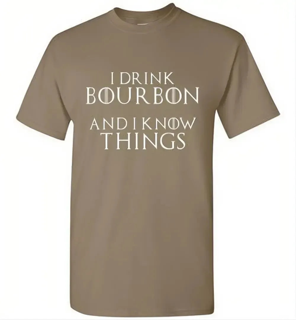 Whiskey T-Shirt - I Drink Bourbon And I Know Things - Dark - detail view