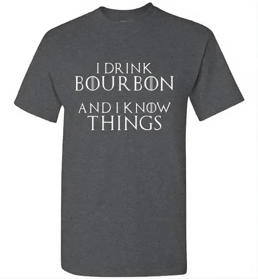 Whiskey T-Shirt - I Drink Bourbon And I Know Things - Dark - lifestyle shot