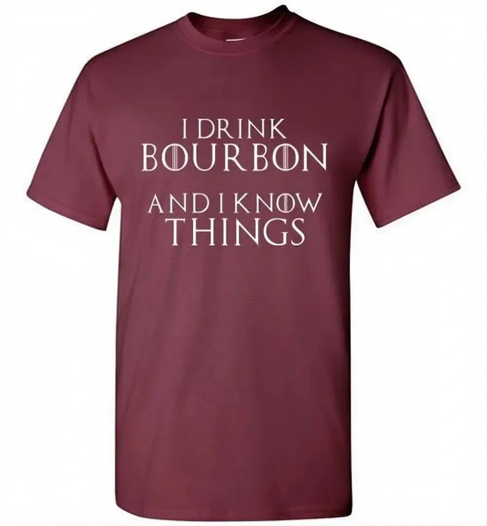 Whiskey T-Shirt - I Drink Bourbon And I Know Things - Dark - packaging