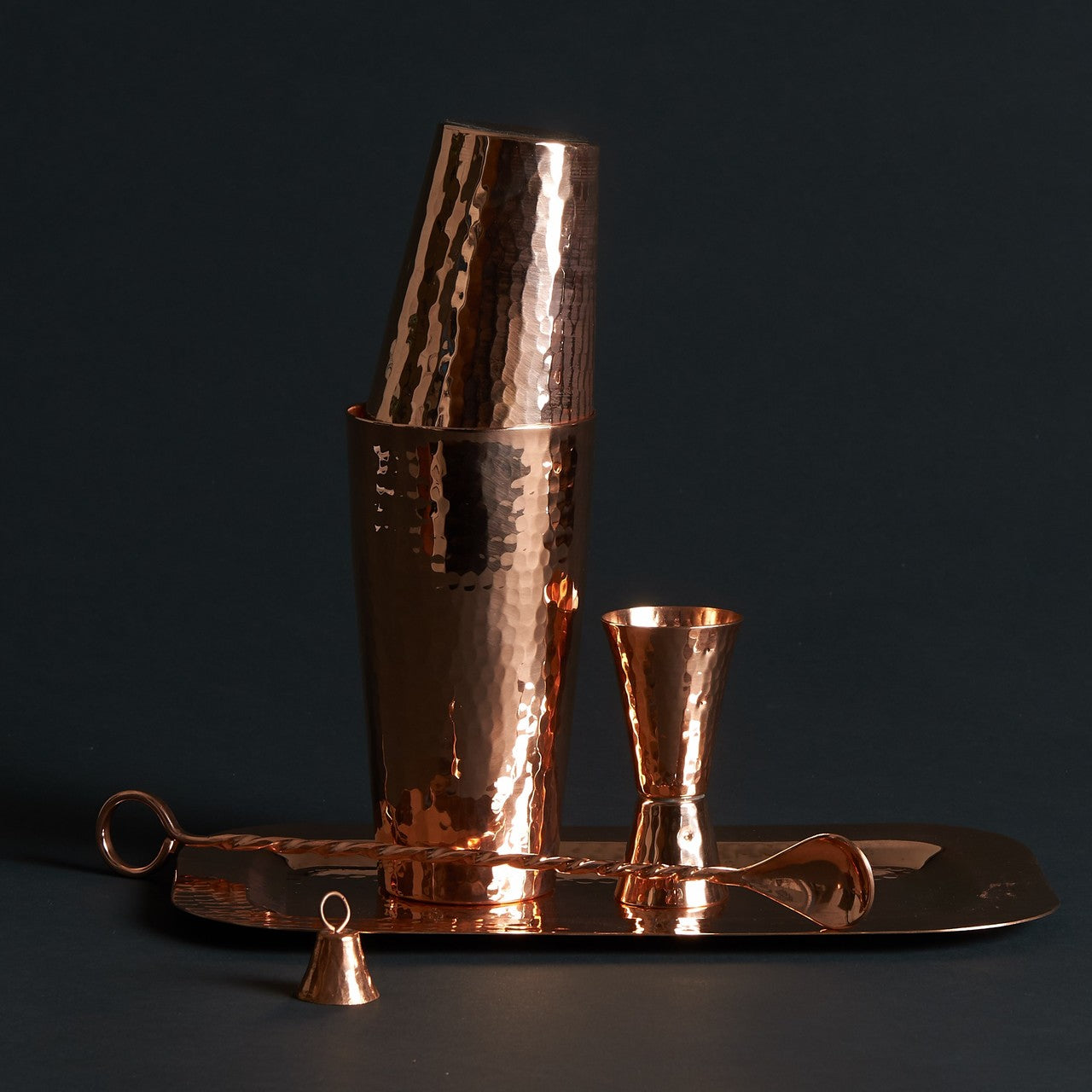 Copper Barman's Set Up hammered copper