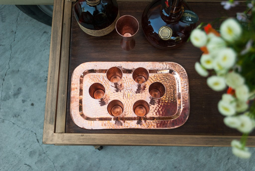 Copper Charolita Tray - detail view