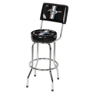 Ford Mustang Bar Stool with Backrest wood