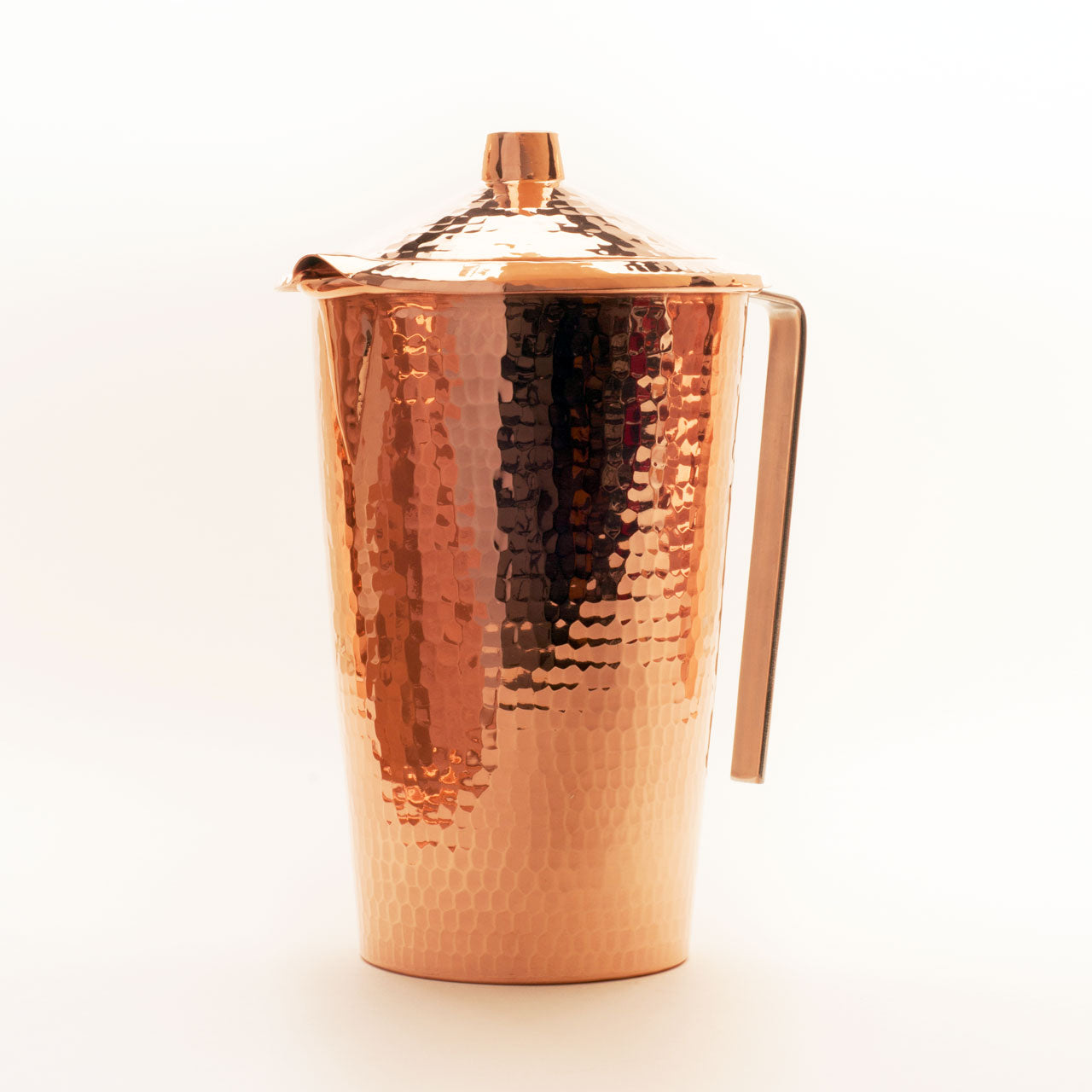 Gangotri Copper Water Pitcher with Lid hammered copper