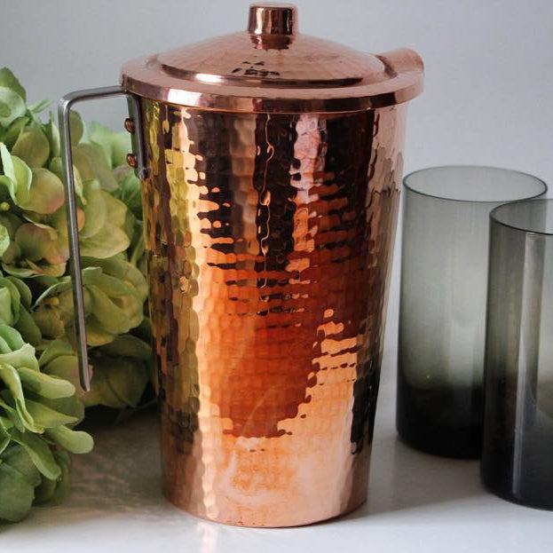 Gangotri Copper Water Pitcher with Lid - lifestyle shot