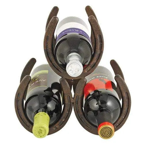 Horseshoe 3-Bottle Metal Wine Rack by Foster & Rye