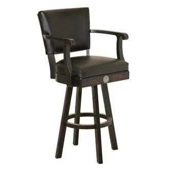 JD Wood Pub Table & Backrest Barstool Set - TN Charcoal - in use