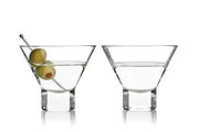 Heavy Base Crystal Martini Glasses by Viski (set of 2) barware