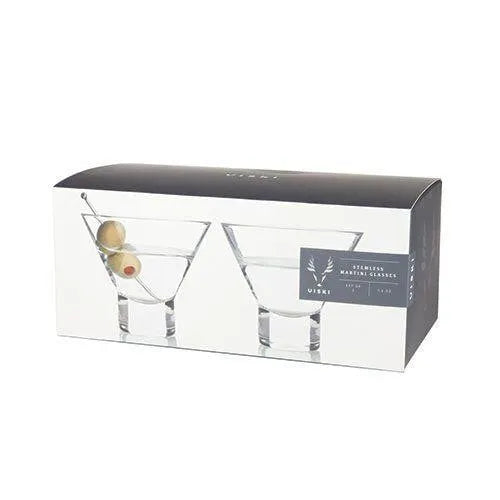 Heavy Base Crystal Martini Glasses by Viski (set of 2) - lifestyle shot