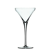Single Spiegelau Willsberger 9.2 oz martini glass profile on white