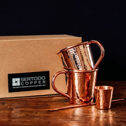 Moscow Mule Mug Gift Set hammered copper