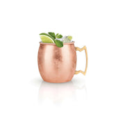 True Moscow Mule copper mug garnished with lime wedge and fresh mint